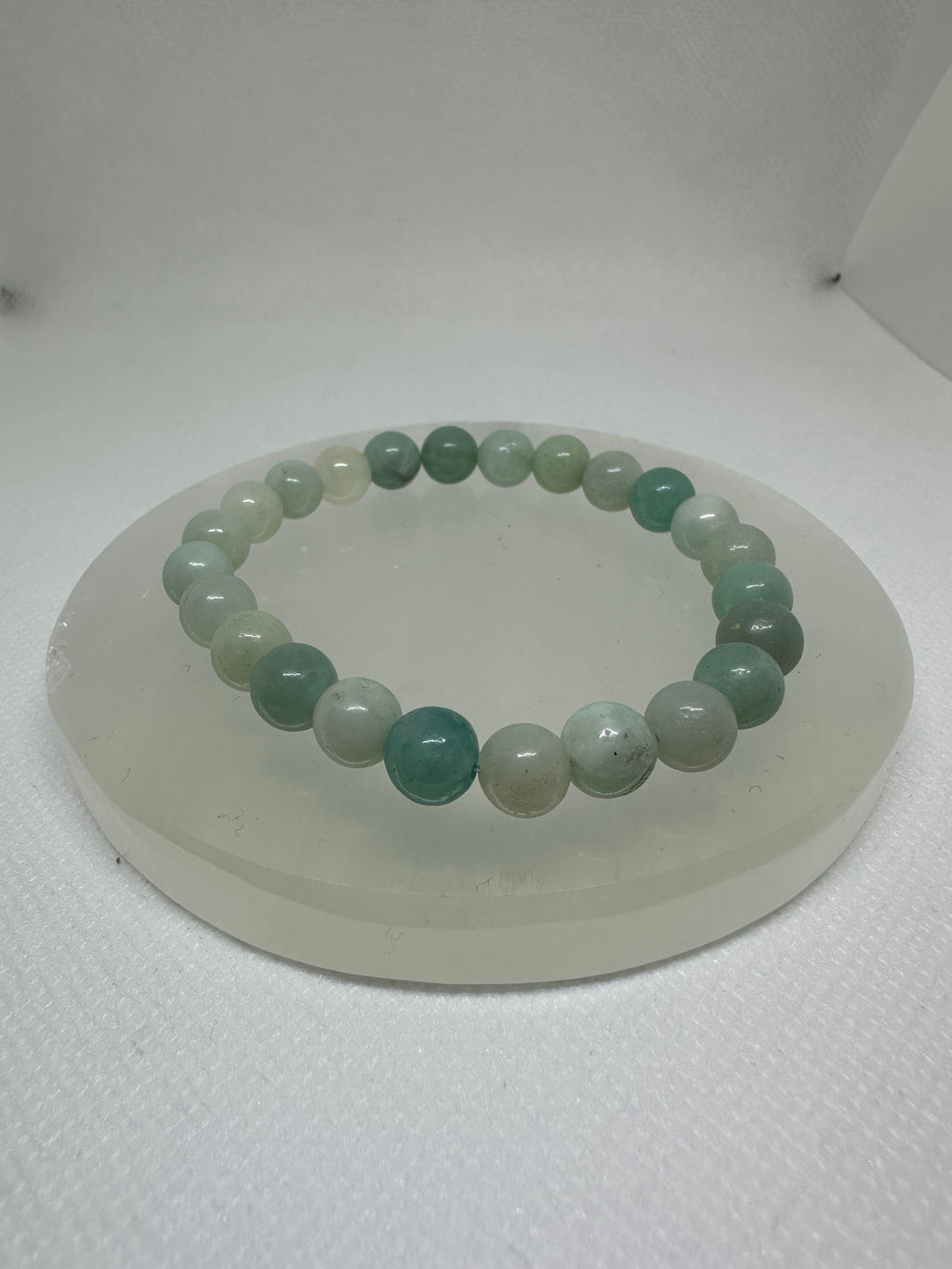 Amazonite 8mm Crystal Bead Bracelet | Calming Green Gemstone Jewelry