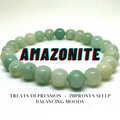 Amazonite 8mm Crystal Bead Bracelet | Calming Green Gemstone Jewelry