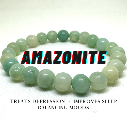 Amazonite 8mm Crystal Bead Bracelet | Calming Green Gemstone Jewelry