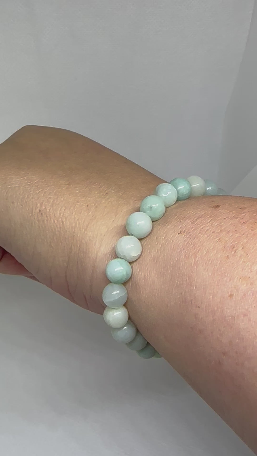Amazonite 8mm Crystal Bead Bracelet | Calming Green Gemstone Jewelry
